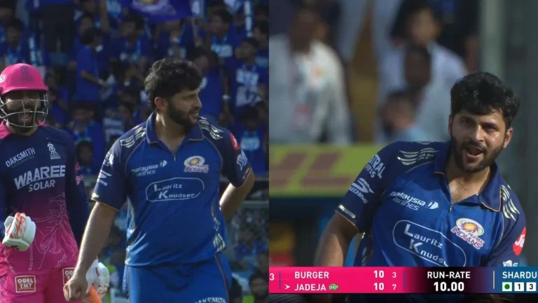 Ravindra Jadeja and Shardul Thakur involved in friendly banter during MI vs RR c